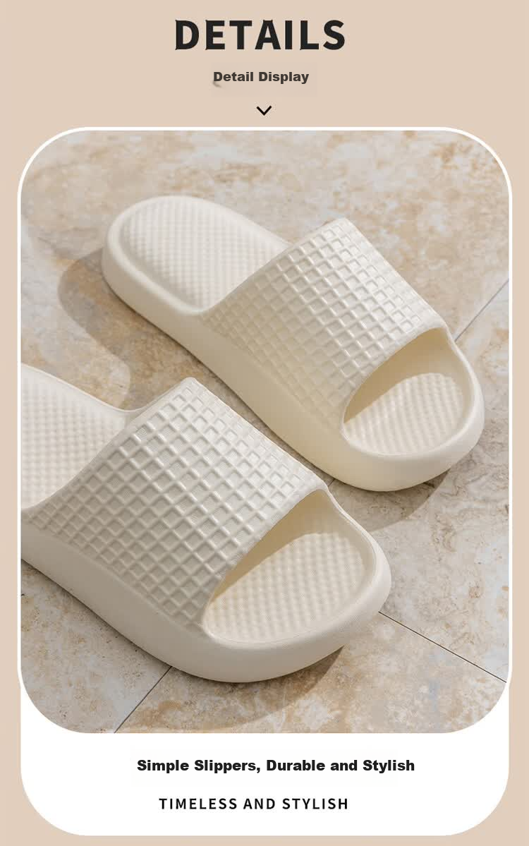 LeTuo Summer Women's Indoor EVA Soft Sole Bathroom Non-Slip Home Slippers Couple Flip Flops Men 8