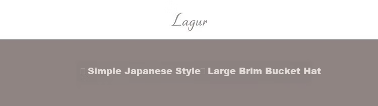 Lagur "Simple Japanese Style" Large Brim Cotton Bucket Hat with Ponytail Hole Sun Protection Foldable Sky Blue 1