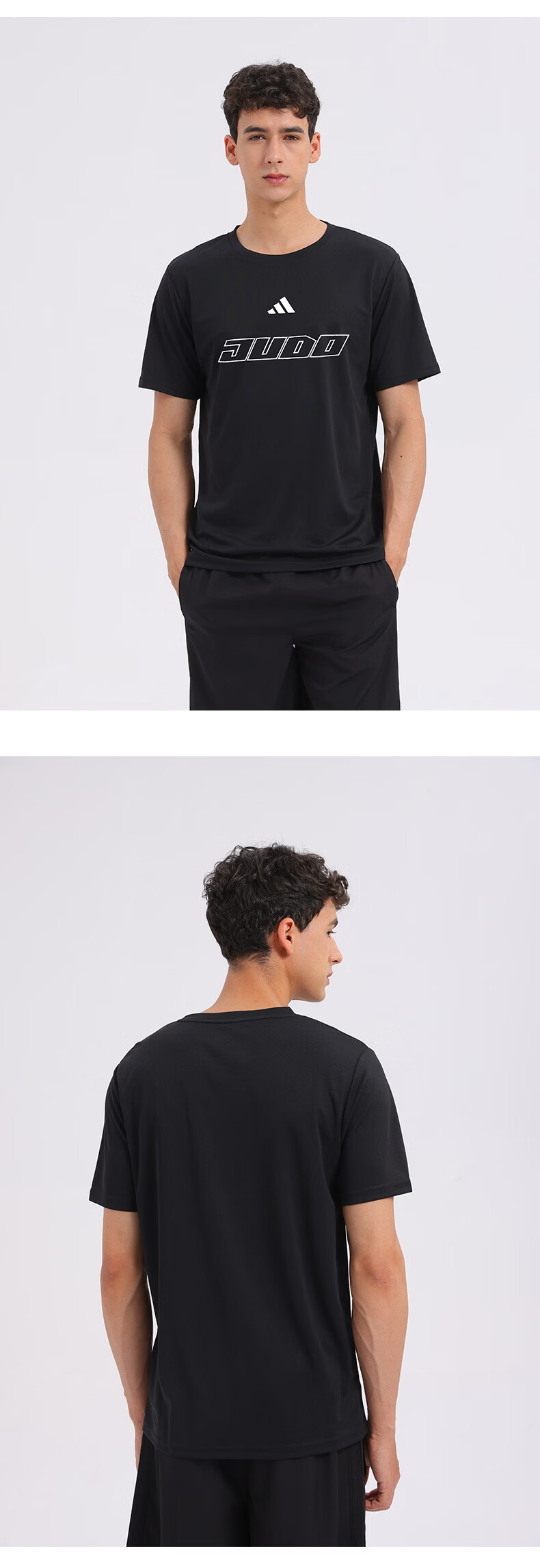 Adidas 26 New Summer Lightweight Breathable Sports Short Sleeve Quick-Dry Unisex Casual T-Shirt Black/White 2XL 7