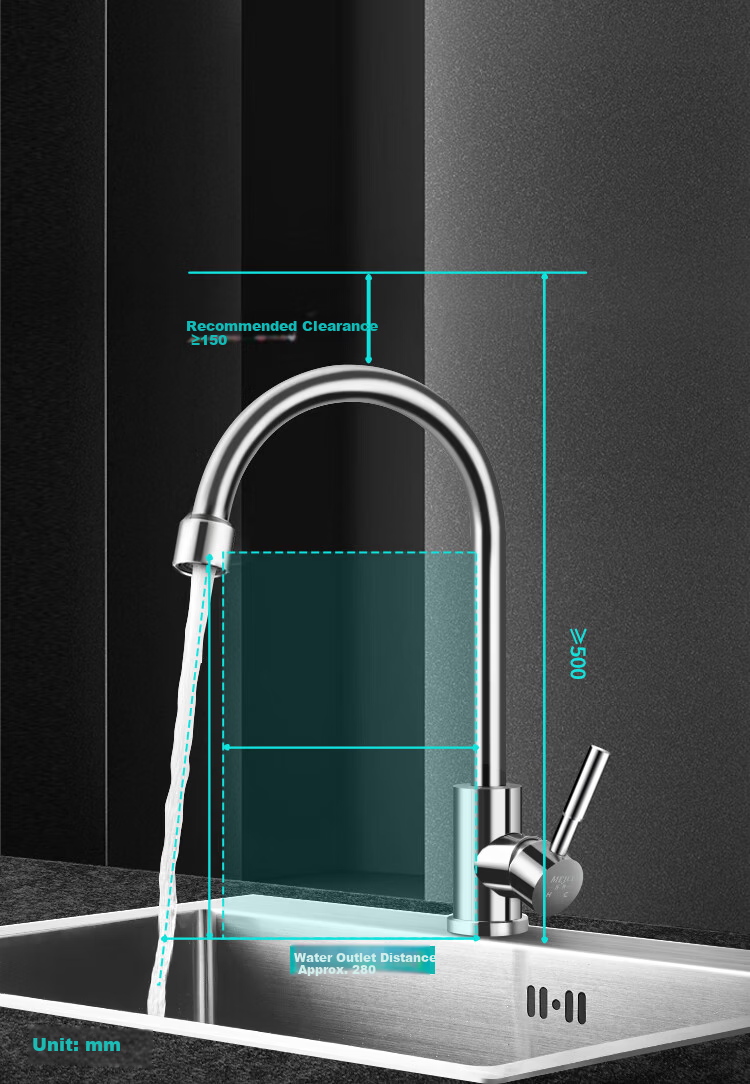 MEJUE Kitchen Single Cold Water Faucet 304 Stainless Steel Sink Faucet Vegetable Washing Basin Faucet Z-1608 10