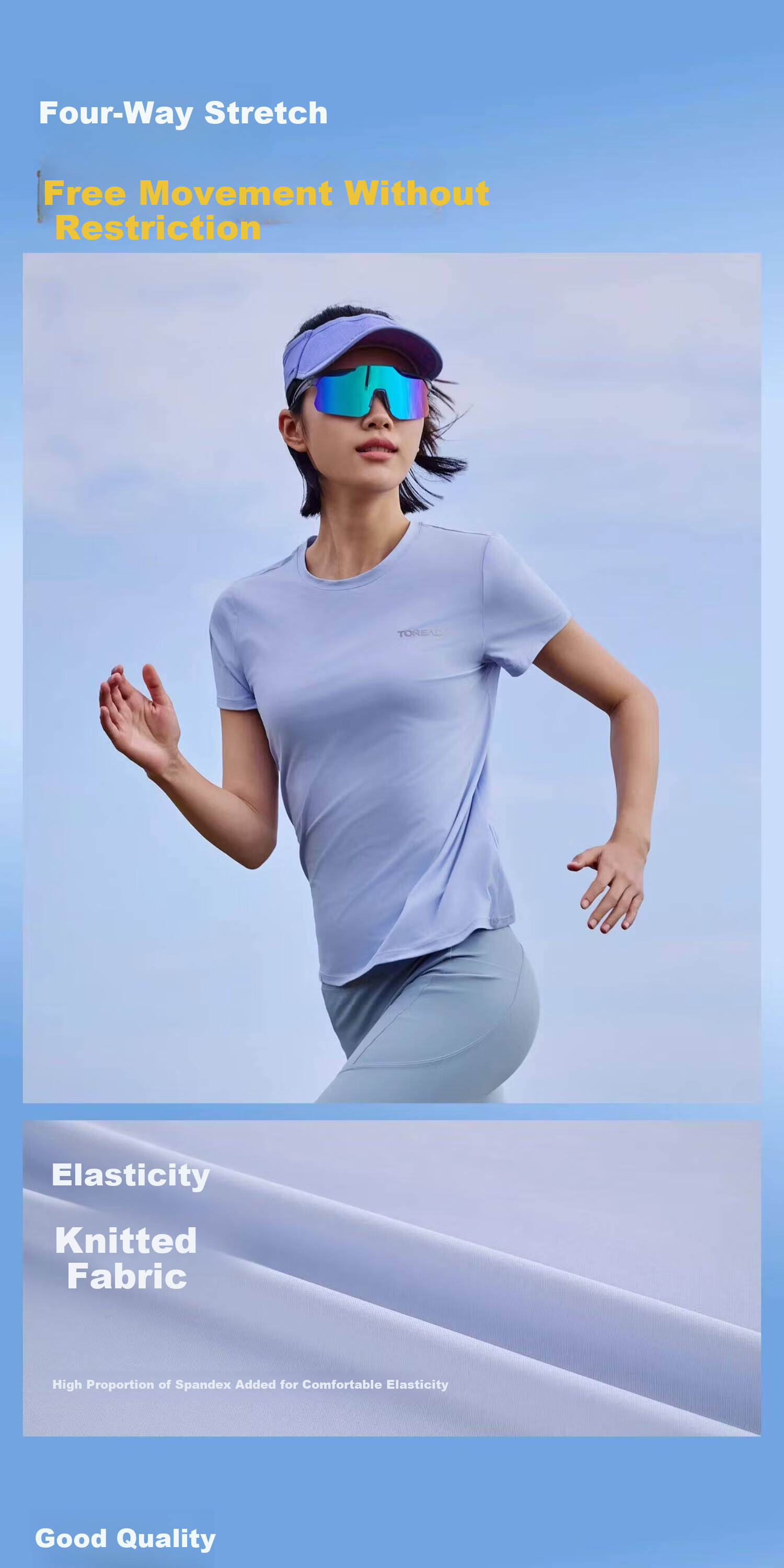 TOREAD Short Sleeve T-Shirt Lightweight Cooling Outdoor Sports Commuting UPF50+ Sun Protection High Elasticity Half Sleeve Beige Women XL 4