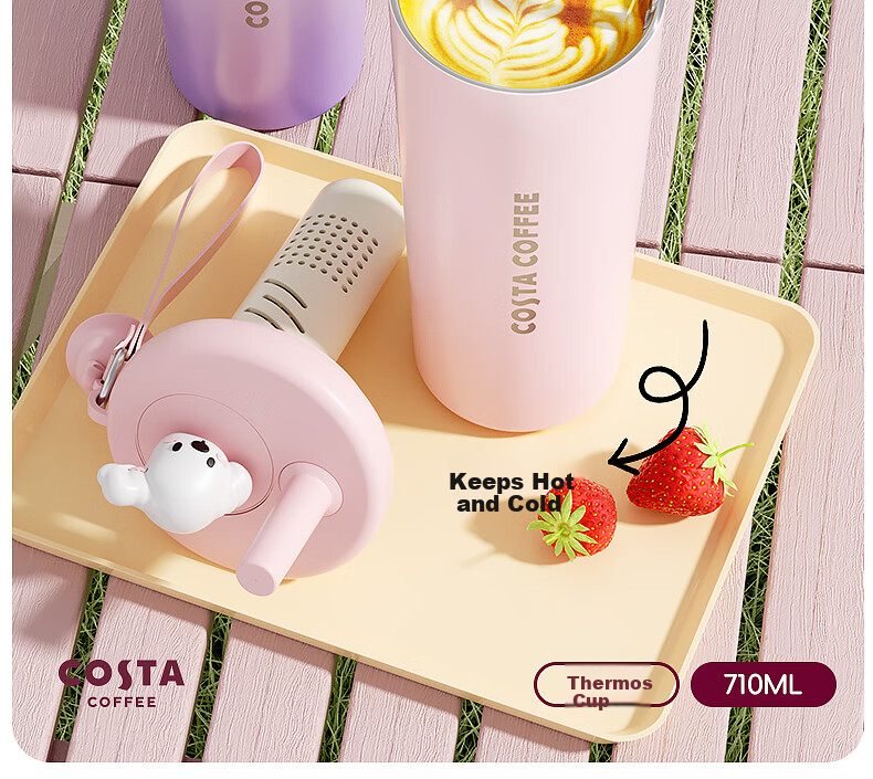 COSTA Large Capacity Insulated Mug, 316 Stainless Steel Water Bottle, Portable Cup for Men And Women, Tea Drinking Mug, Gift, Car-Friendly And Portable 17