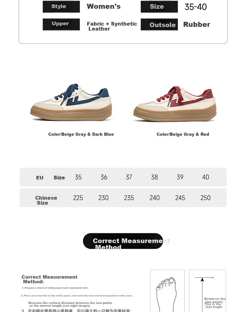 Warrior Women's German Training Shoes New Retro Style 2026 Summer Casual Sneakers Women Beige Gray Red Size 35 2