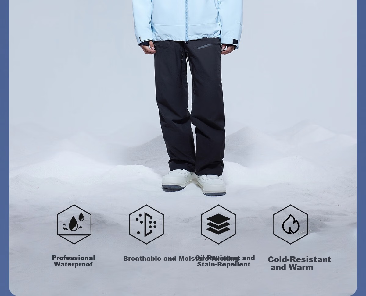 CAMEL Outdoor Ski Pants Women Single Board 2L Waterproof Snow Pants Insulated Warm Windproof Snowboarding Pants Men R256 4