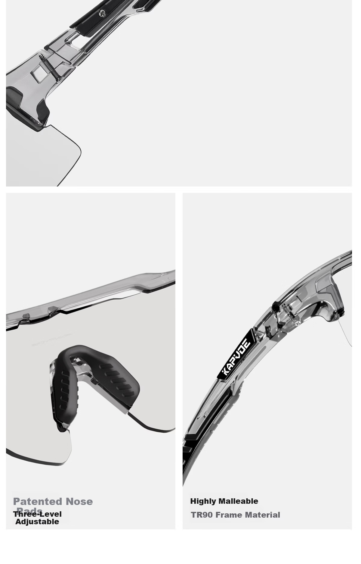 KAPVOE Warrior Anti-Fog Cycling Glasses Photochromic Day-Night Dual-Use Windproof Sandproof Sports Professional Mountain Road Bike 19