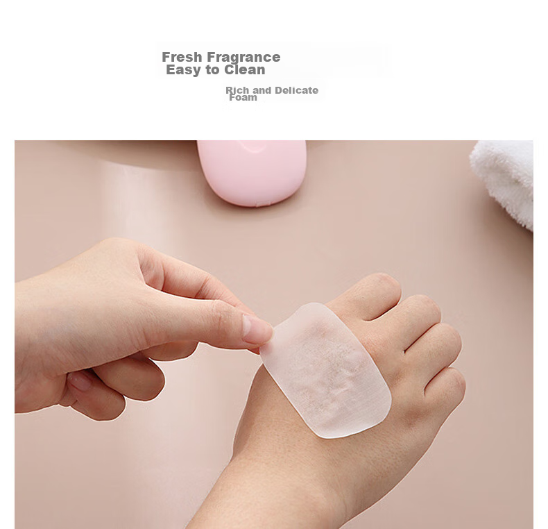 Siwangongli Disposable Soap Sheets Portable Soap Paper for Travel, Outdoor Use, Children, Mini Petals Hand Washing Sheets SW7372 12