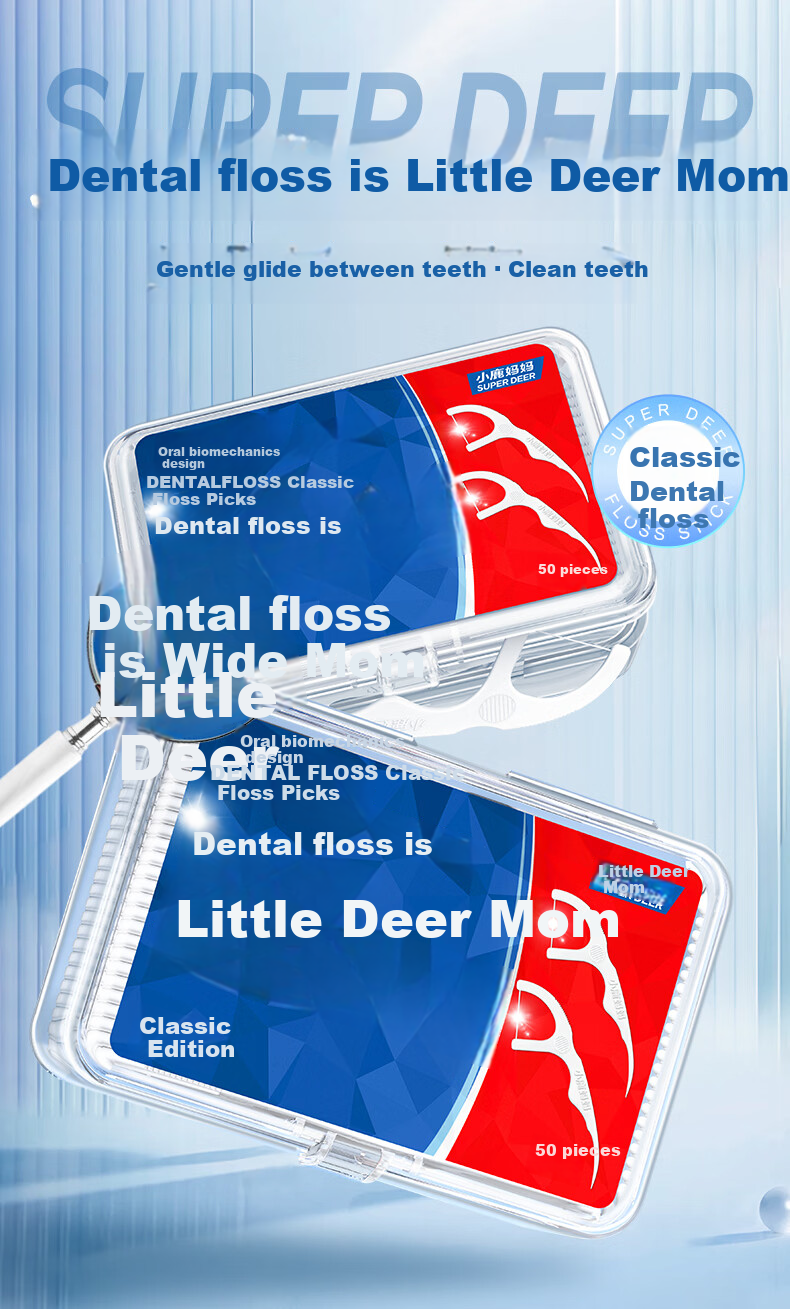 FAWNMUM Comfortable Dental Floss Picks, Individually Wrapped, Classic Design, 180 Pieces/pack 2