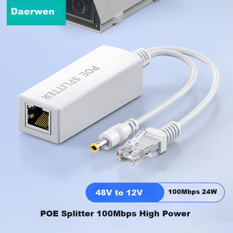 DOREWIN POE Splitter Network Camera Power over Ethernet Module Standard 1-to-2 48V to 12V Adapter