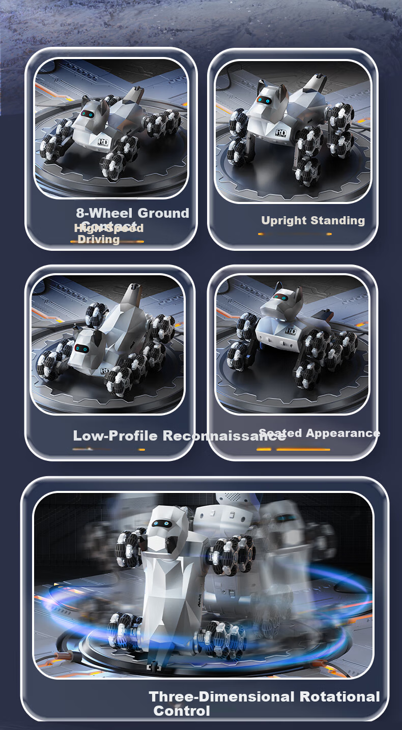 Miaobeile Kids Smart Toy Robot Dog Electric Remote Control Car Eight-Wheel Boys 6-12 Years Birthday Gift 5