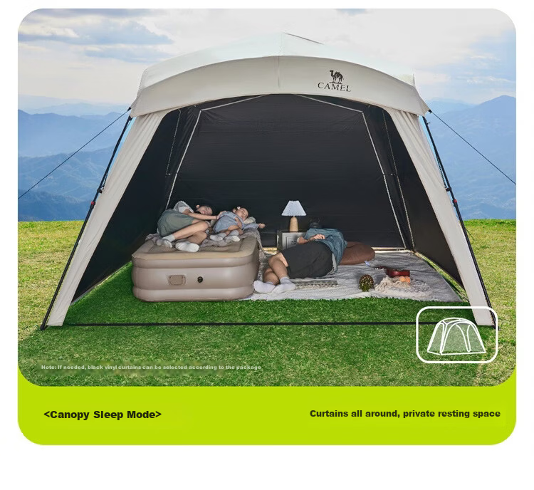 CAMEL Black Vinyl Integrated Quick-Open Dome Canopy Sunshade Door Curtain Outdoor Camping New Lazy Model 2025 4004 12