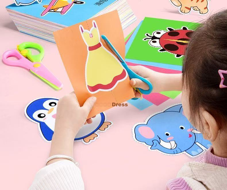 Danmiqi Paper Cutting Children's Handicraft Kindergarten 3 Years Old 26 Pieces Baby Beginner Kids Toy DIY Craft Children's Birthday Gift 9