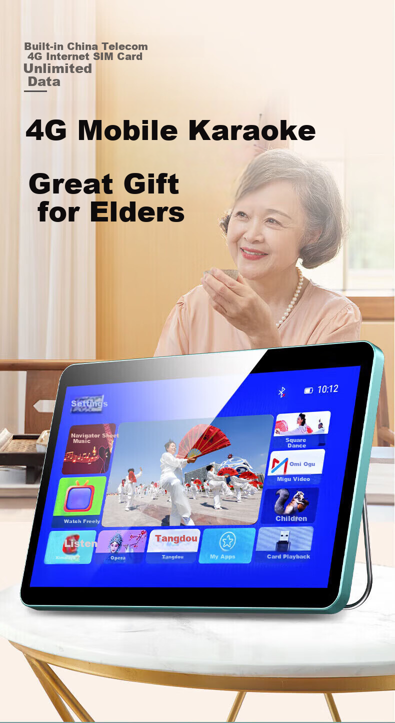 SAST TP1608 Elderly TV WiFi Opera Player Square Dance Video Player Speaker with Display Radio Mobile Network Touchscreen Small TV 14.1 Inch 2