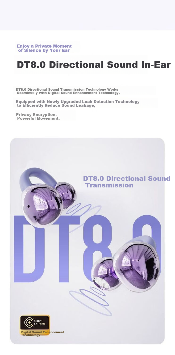 Haiyinlv Q30 [4 Earphones + Exquisite Earrings] 2026 New Clip-On Sleep Wireless Bluetooth Earphones Long Battery Life High-Quality Sound Sports Running Low Latency Universal Skin Color 14