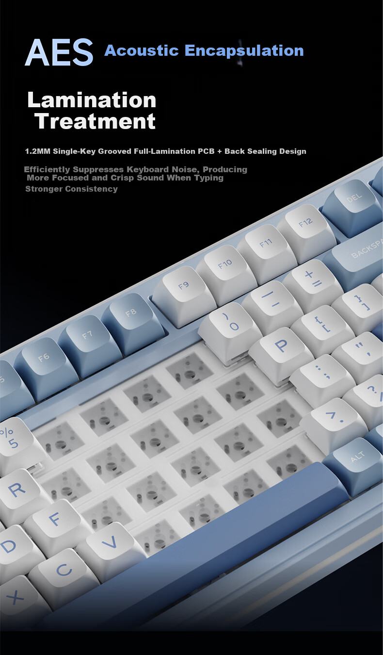 EWEADN ES98 Wireless Custom Mechanical Keyboard Wired Bluetooth Tri-Mode Gaming Office Dual 8K Report Rate Gasket Structure Hot-Swappable Full-Key Laptop Peripheral 8