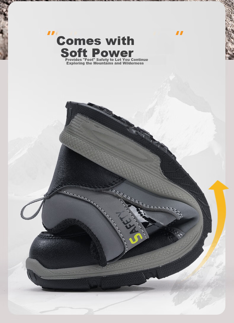 GUYISA Safety Shoes for Men, Summer Breathable Steel Toe Cap, Anti-Smashing And Puncture-Resistant, Lightweight, Wear-Resistant, Construction Site Work Shoes F116F Size 41 7