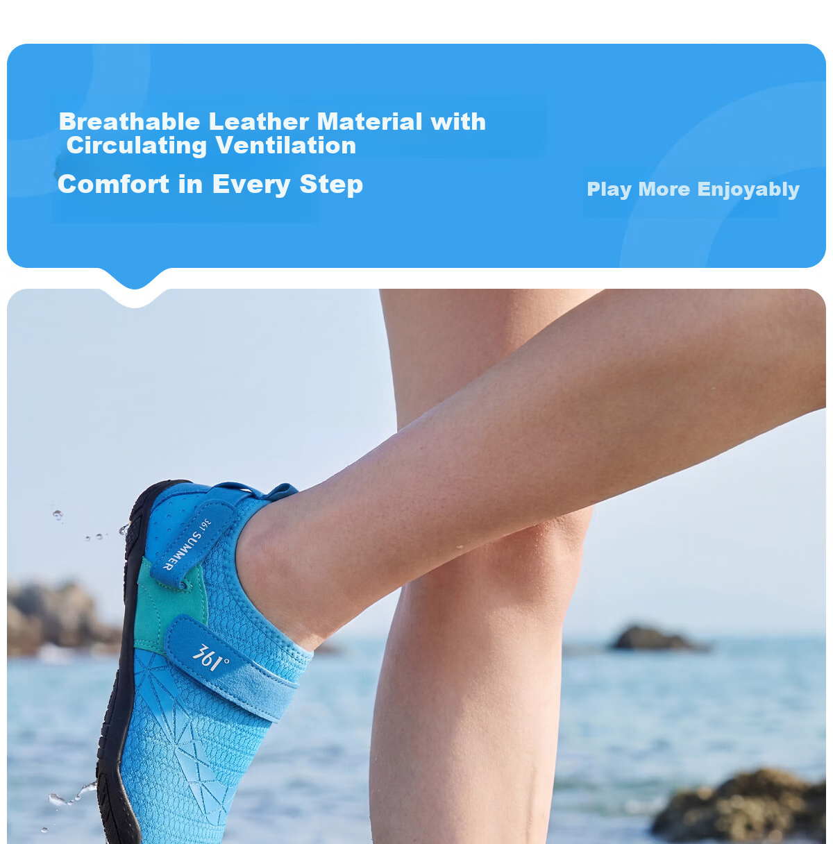 361° Beach Shoes Unisex Sand-Resistant Quick-Dry Water Shoes Anti-Slip Fishing Shoes for Youth 16