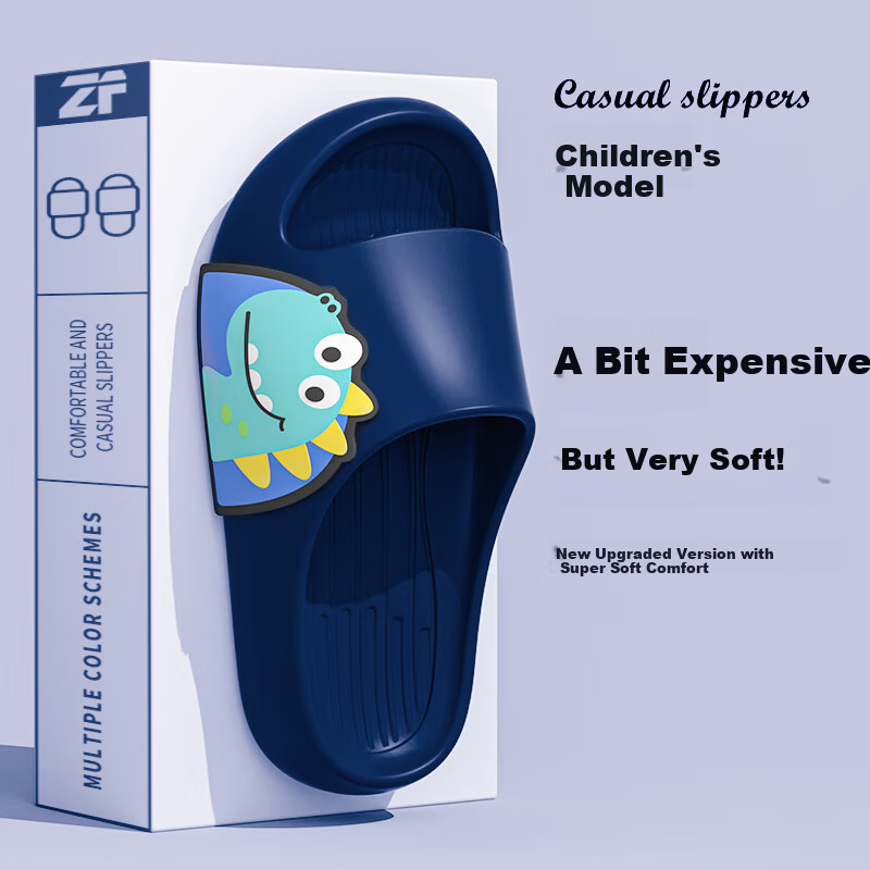 GUOLUOFEI Cartoon Kids Slippers Boys Summer Indoor Non-Slip Family Matching Sandals Navy Blue Size 26-27
