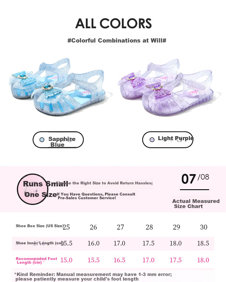 Barbie Kids Girls Summer Closed-Toe Sandals Children's Jelly Shoes Outdoor DA6816 Blue Size 28 7