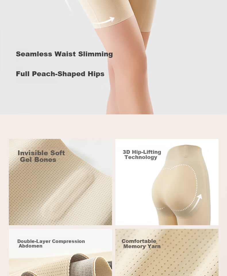 LUCKMEEY [Wang Ju's Choice] Mid-Rise Tummy Control Pants, Strong Shaping, Belly Slimming, Butt-Lifting, Anti-Chafing, Breathable Safety Shorts 2