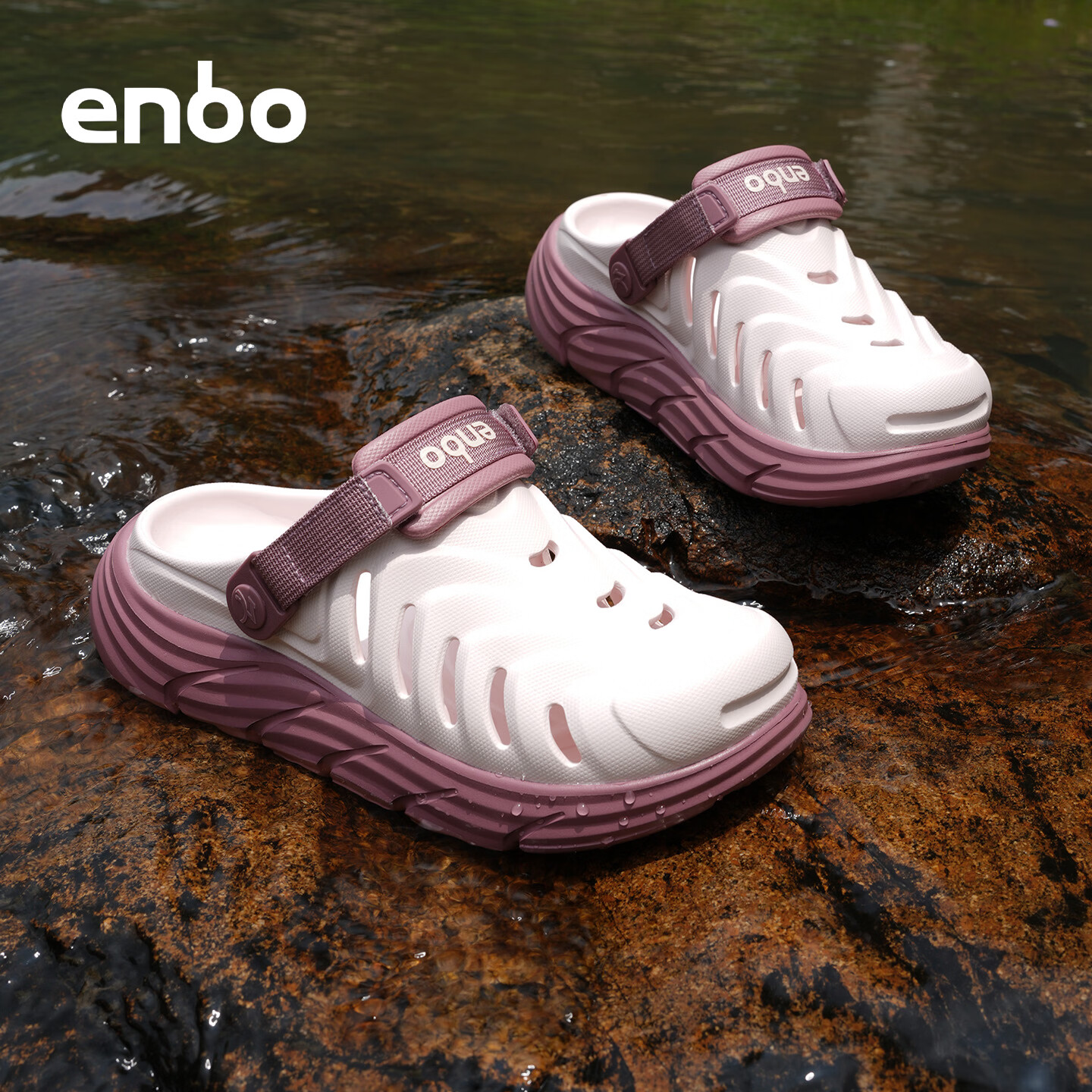 ENBO Couple's Breathable Comfortable Closed-Toe Sandals Casual Beach Shoes Danxia Pink Size 37
