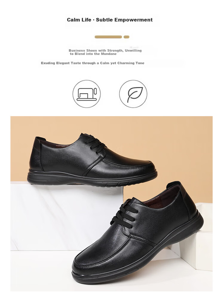 Hengyuanxiang Men's Business Casual Lace-up Derby Dress Work Commuter Shoes XB830320 Black Size 40 3