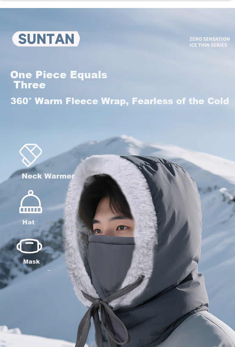 361° Cycling Face Mask Neck Warmer Fleece Hat Winter Outdoor Skiing Motorcycle Electric Bike Men 5