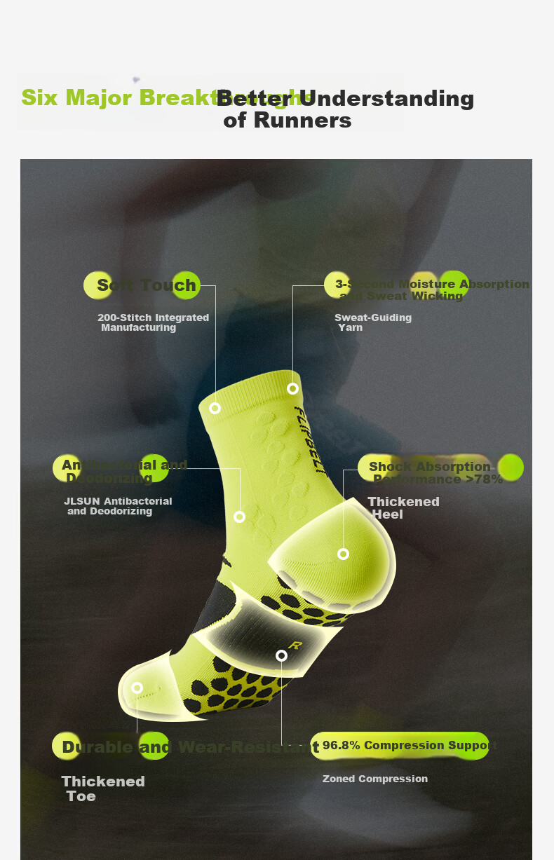 Feibit Sports Short Socks 4.0 Compression Fitness Quick-Dry Odor-Resistant Sweat-Absorbing Marathon Socks Wind White S 3