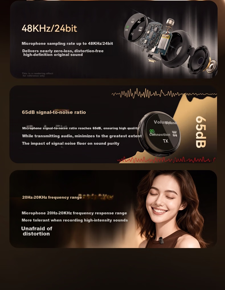 Zhiguozhe Wireless Lavalier Microphone with Triple Noise Reduction and Reverberation, Live Streaming Kit for Hosts, Dual-Device Connection, Video Recording, Mobile Short Video Voice-Over Equipment 11