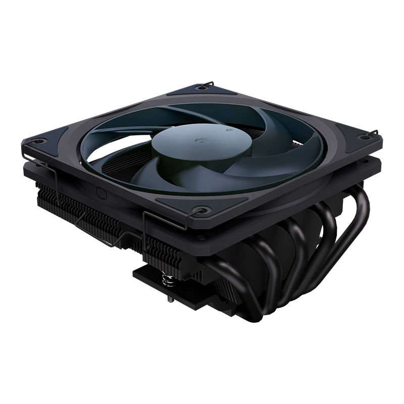 CoolerMaster Hyper 510 Down-Pressure Air Cooler All-Black Design Direct Contact 5 Heat Pipes Mini Size ITX Case Compatible Multi-Platform Mounting 3-Year Warranty