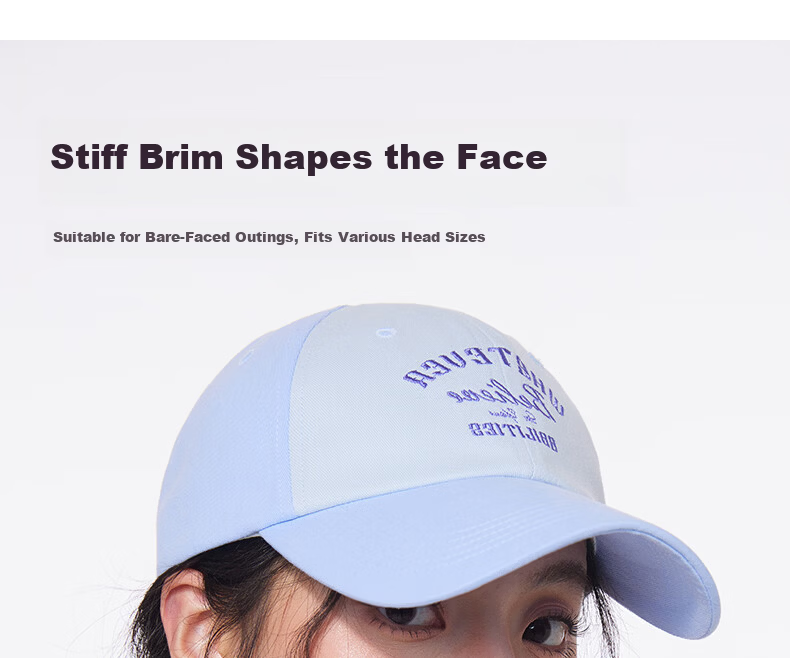 CACUSS Colorblock Baseball Cap for Women Spring New Letter Embroidered Vintage American Sunshade Slim Face Blue-Purple 7