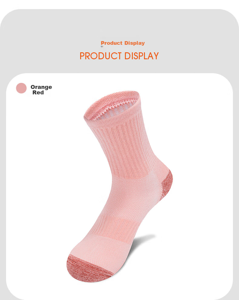 TFO 5th Generation Outdoor Socks Breathable Hiking Mountaineering Durable Sports Socks B2902423 Women's Orange Red L 5
