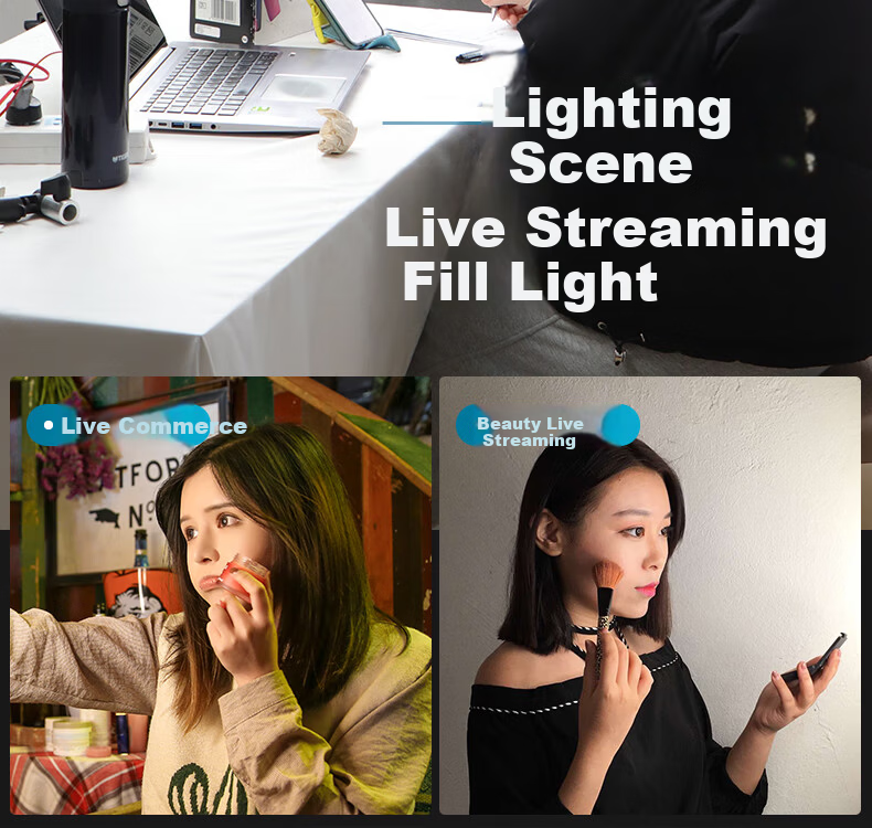 Photography Gadget [Hot Sale 50K+] Live Streaming Fill Light Studio Kit LED Outdoor Portrait Continuous Softbox Lighting Equipment for Influencers 8
