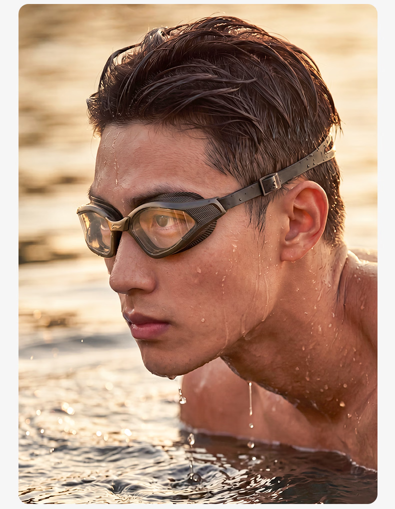 LI-NING Prescription Swimming Goggles HD Waterproof Anti-Fog Swim Cap Set Professional Swimming Glasses 20