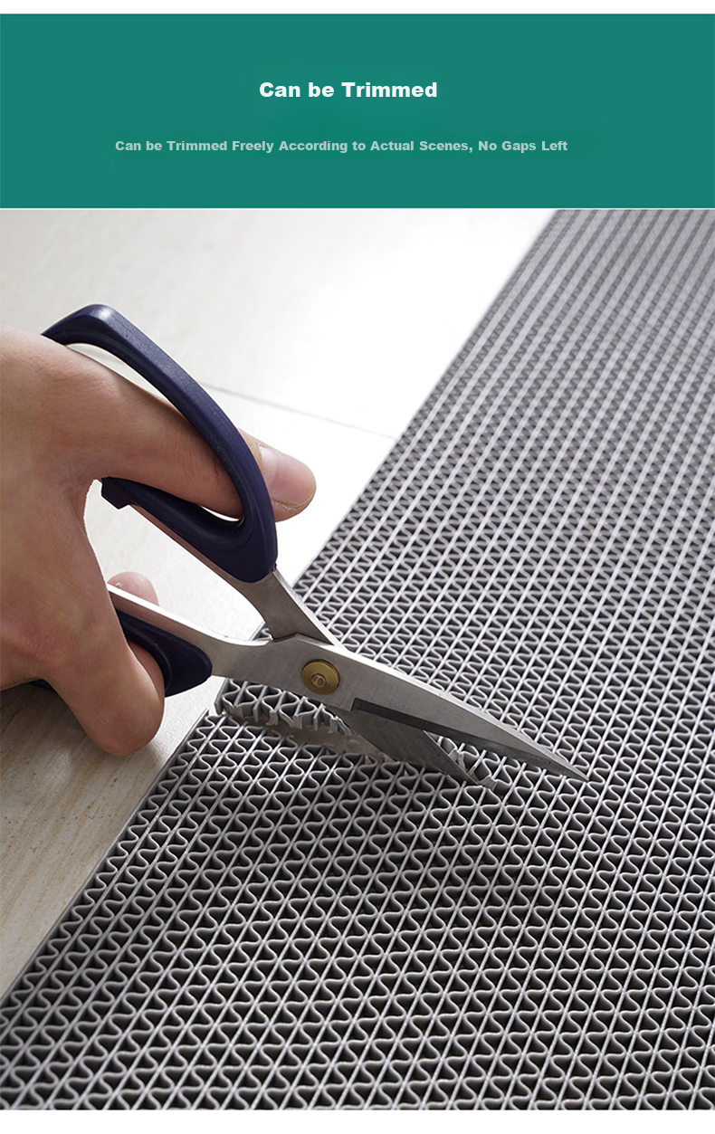 DIYIN Non-Slip Mat, Bathroom Floor Mat, PVC Door Mat, Hollow Waterproof Foot Mat, Extra Thick 5mm, Gray, 0.9 Meters Wide, 1 Meter Long 14