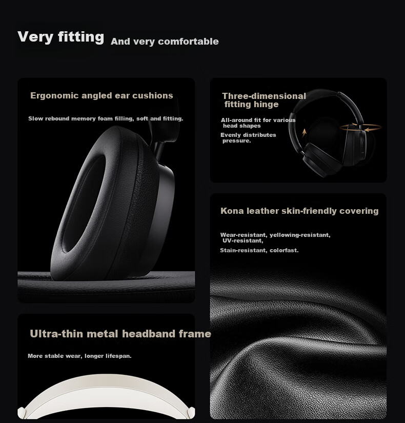 Honor Choice Over-Ear Noise Cancelling Headphones 2 Professional Gaming Mode Wireless Bluetooth Dual Gold Certification Camellia Gold 3