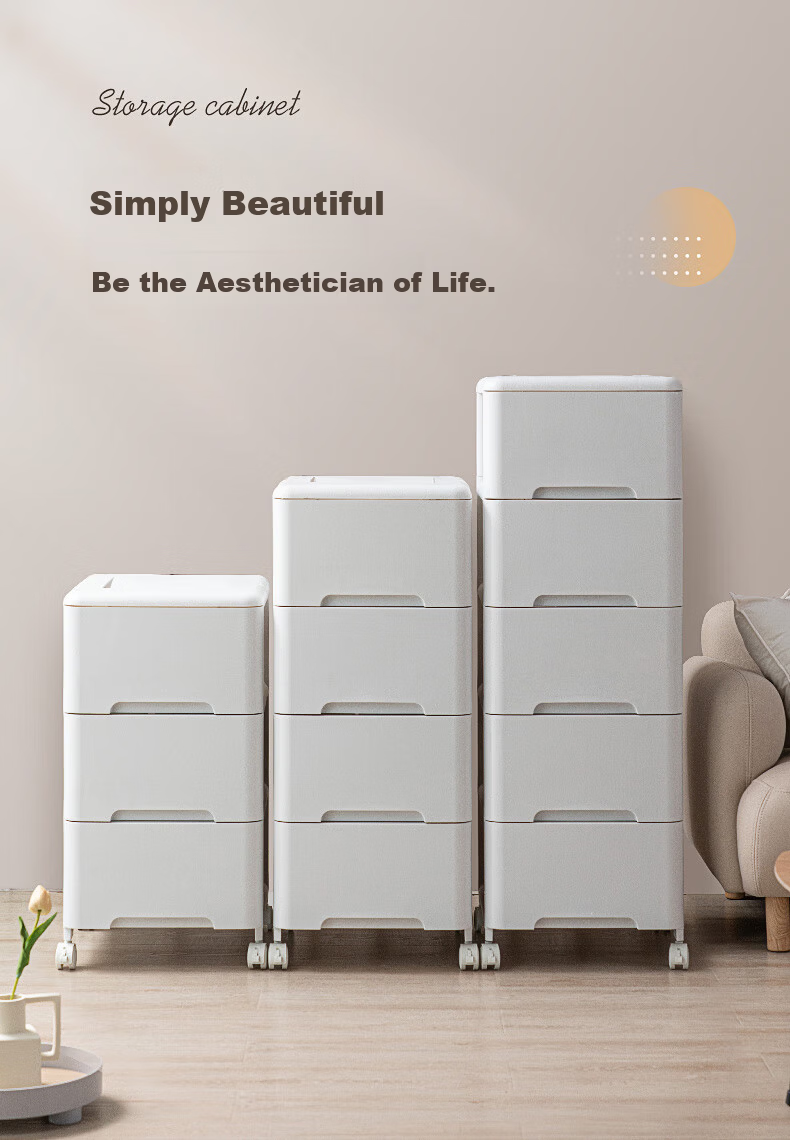 JEKO&JEKO Drawer Storage Cabinet Bedside Cabinet Storage Cabinet Children's Wardrobe Storage Cabinet Storage Box Gap Cabinet 3 Layers 1