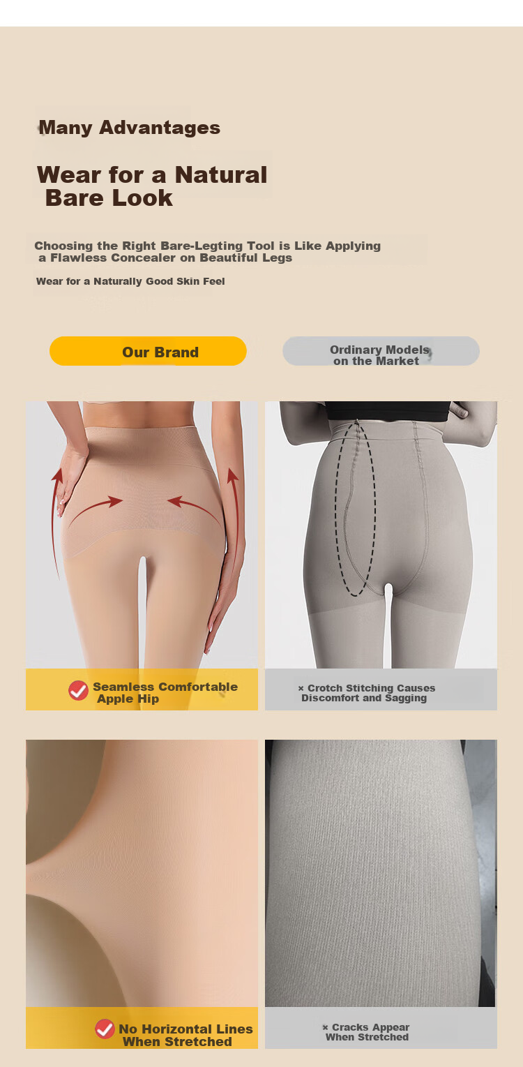 Afandi【Extra Large Wide Body】Women's Leggings Tights Spring New Plus Size Apple Hip High Elastic Velvet Spring Autumn Pantyhose 16