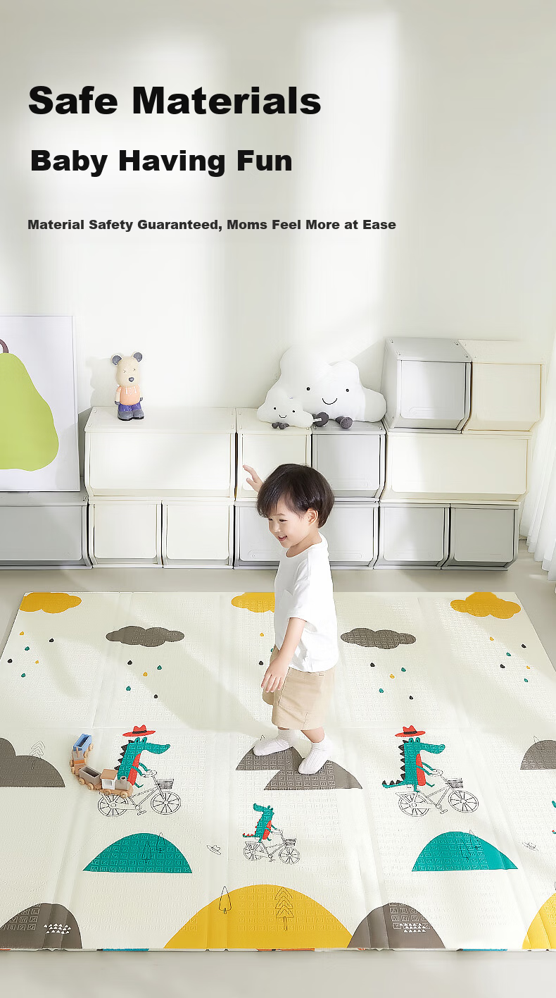 Beiboshi Babybox Crawling Mat Baby XPE Thickened Double-Sided Foldable Play Mat 200x180x2cm 3