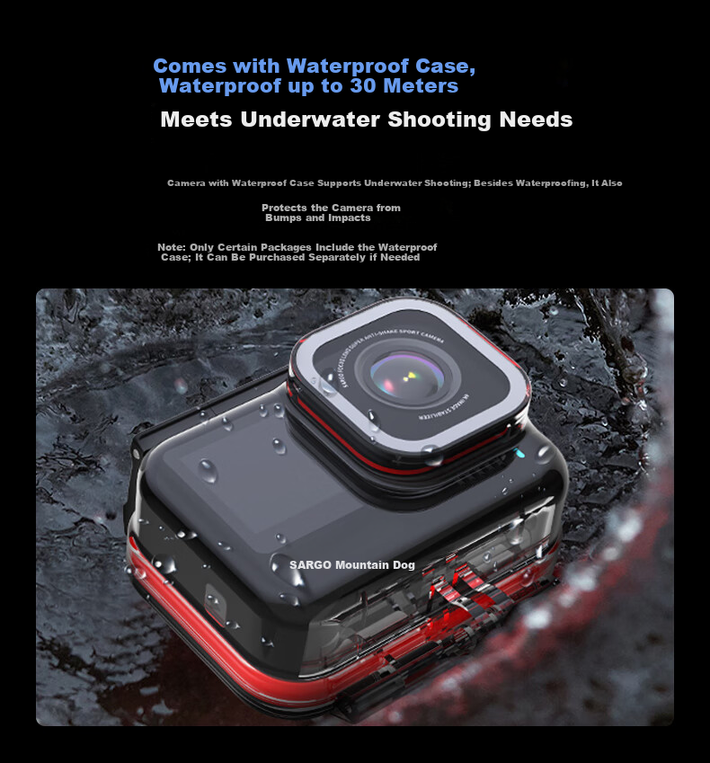 SANDOG A7 Sports Camera 4K HD Motorcycle Dash Cam Bicycle Helmet Vlog Riding Fishing Waterproof Outdoor Mini Camera 64G 12