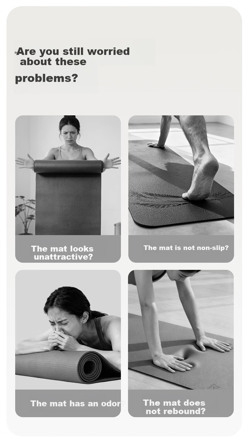 Gumifan Yoga Mat Thickened Women's Fitness Mat Home Odorless Non-Slip Shockproof Silent Thickened Exercise Mat 185*80cm 5