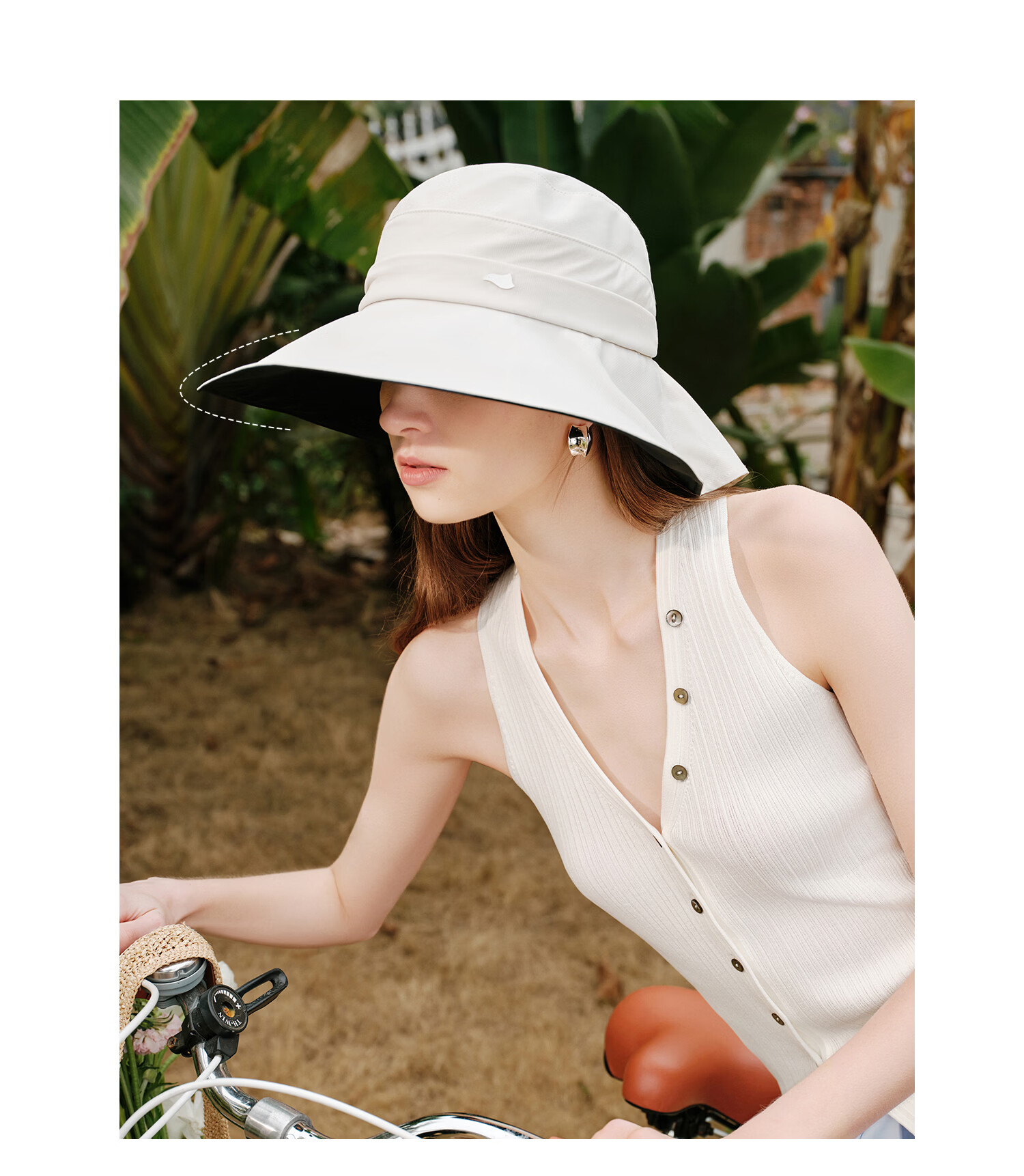 FANCET Wide Brim Sun Hat for Women Summer Outdoor UV Protection Sunshade Hat with Neck Flap 9