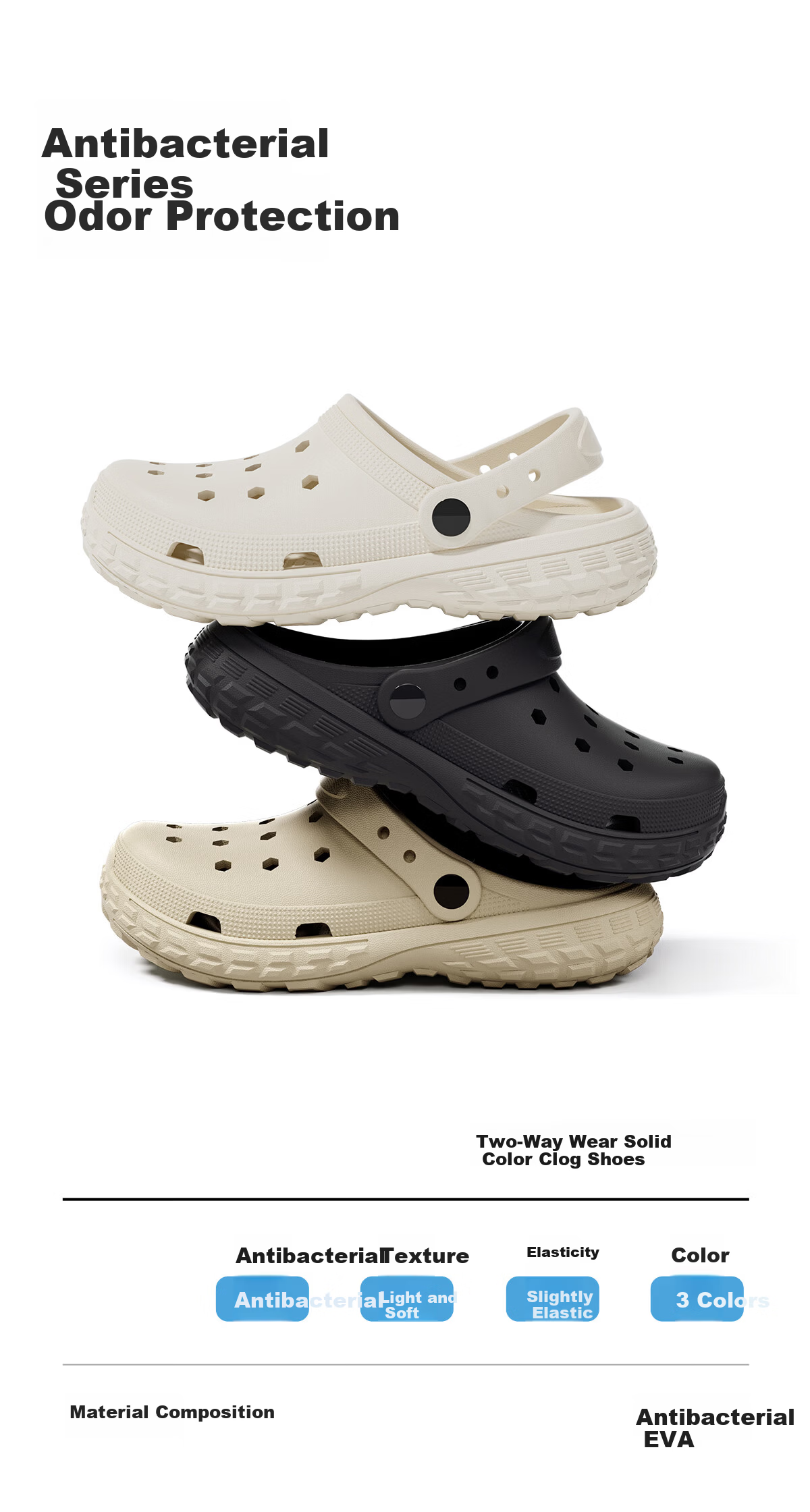 Lidani Antibacterial Odor-Resistant Clog Shoes for Women Beach Non-Slip Slippers Soft Summer New Parent-Child Couple Sandals Female 1