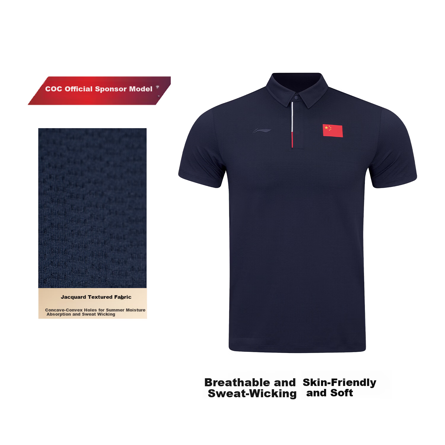Li-Ning 2026 New National Team Sponsored Glory Flag Polo Shirt Short Sleeve Ma Long Xu Xin Liu Shiwen Edition