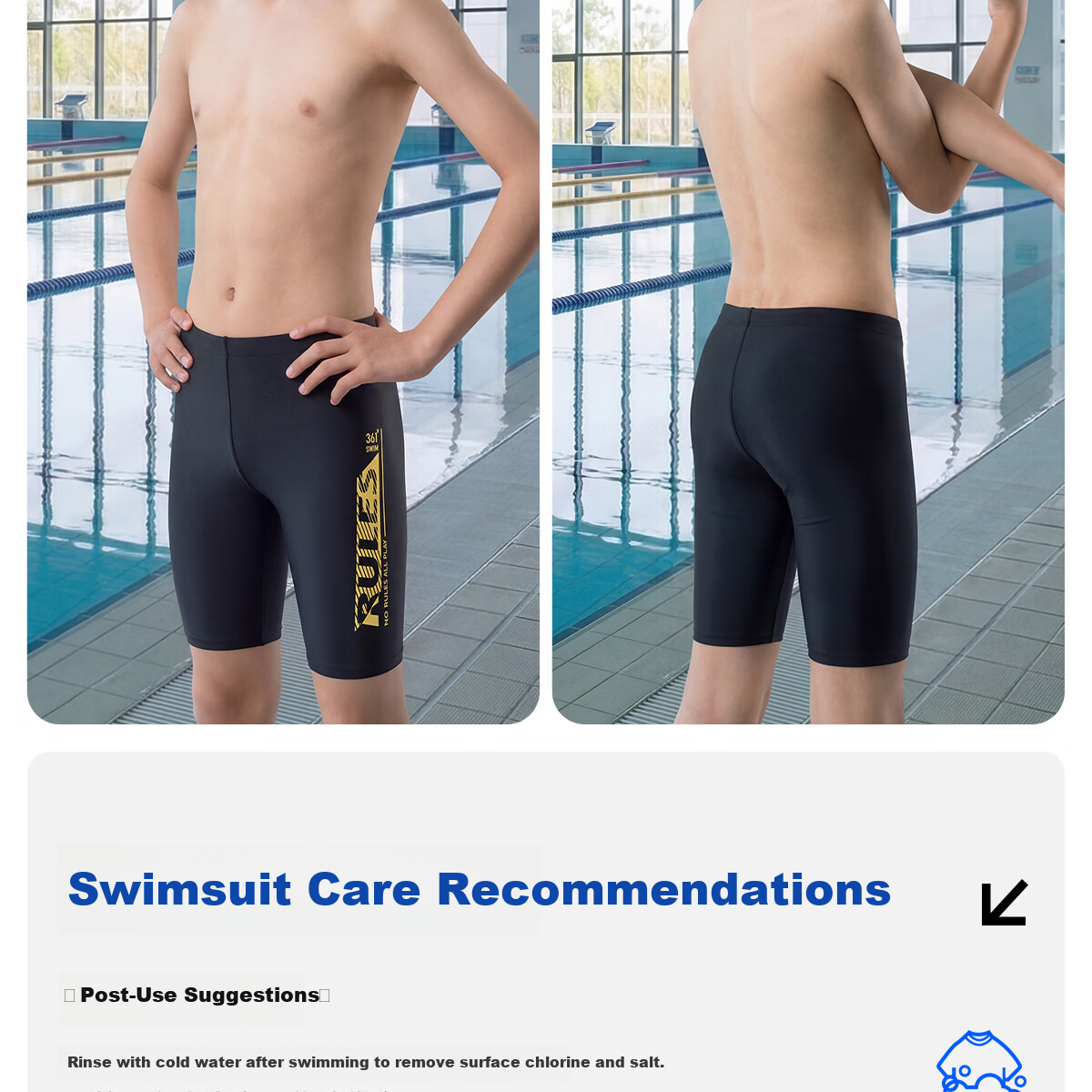 361° Kids Boys Youth Professional Training Swim Trunks Breathable Quick-Dry Sports Shorts Swimwear 12