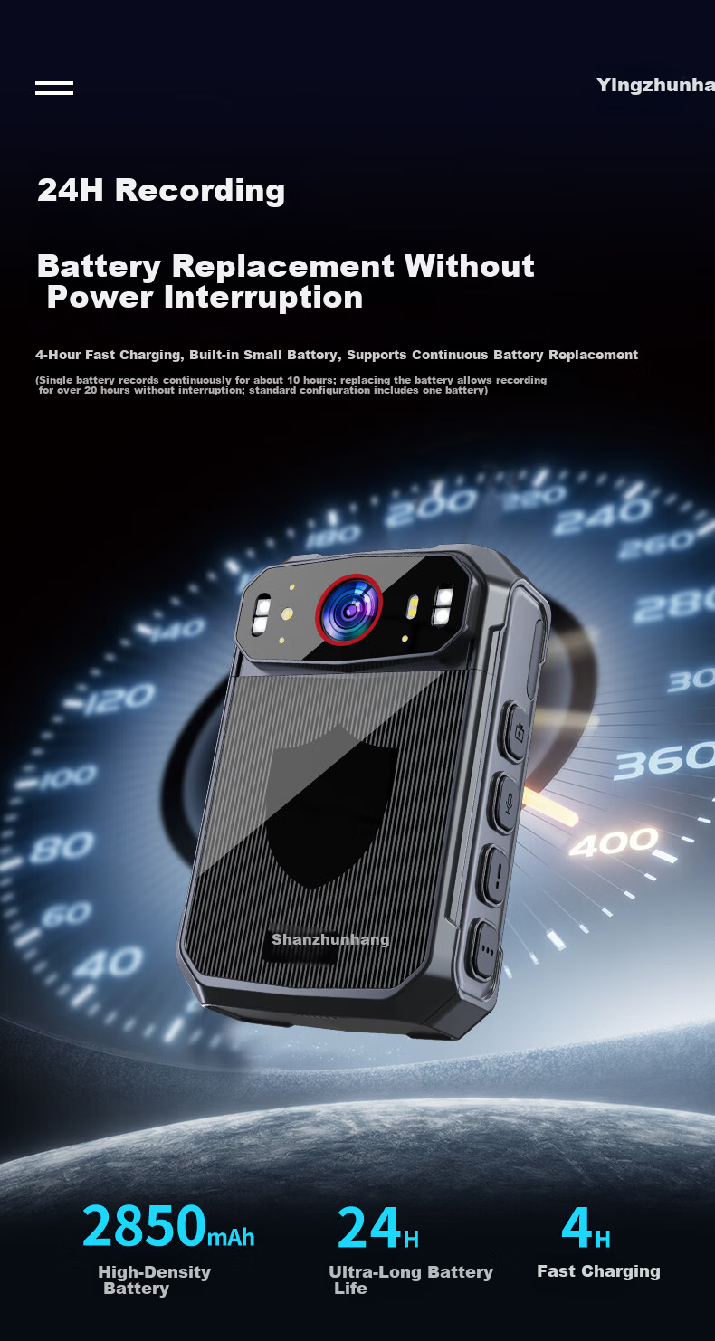 Zhunhang 4G Law Enforcement Recorder with GPS Beidou Positioning Remote Monitoring Audio Real-time Dispatch Camera G5-64G 5