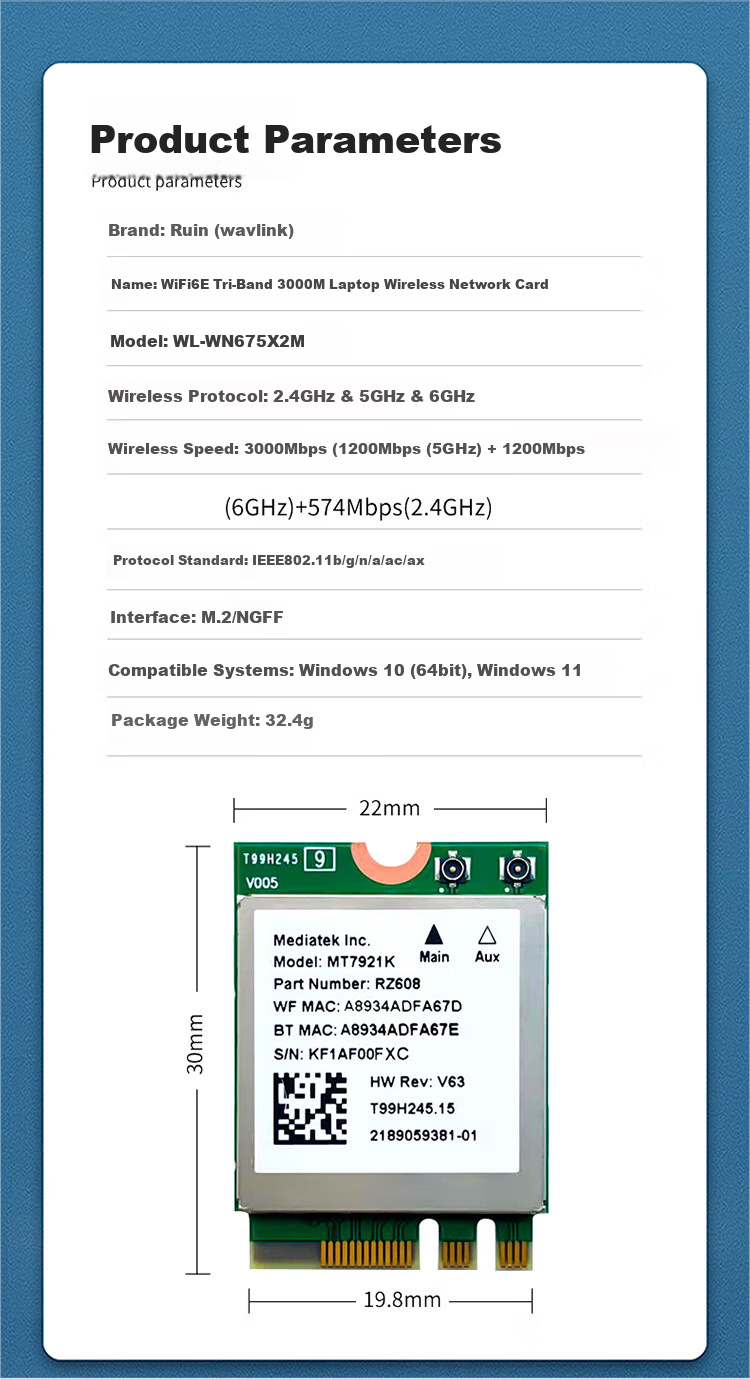 Wavlink NWP004 PCI-E 10G Gigabit Network Card, Desktop Computer Internal PCIE to Gigabit Network Adapter, RJ45 Ethernet Port, High-Speed Expansio 13