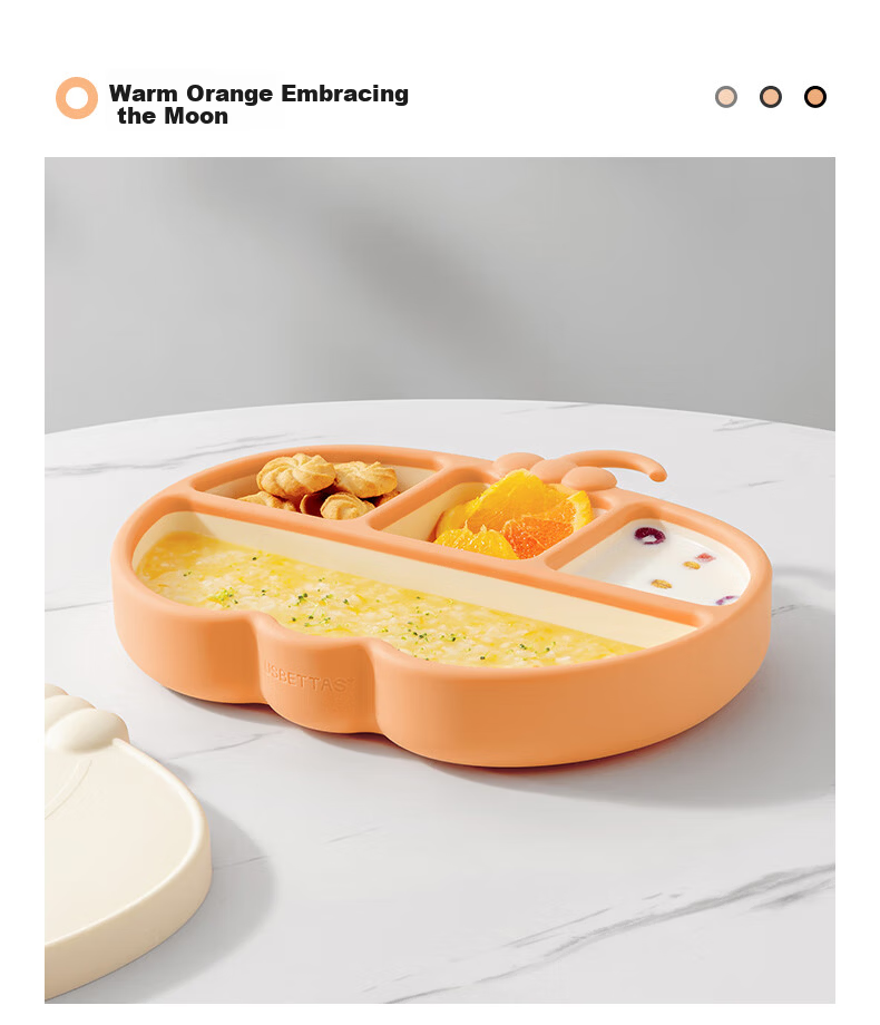 Beitais Baby Suction Plate Self-Feeding Silicone Divided Toddler Dining Plate Cuiyun Milan Lunch Box 16