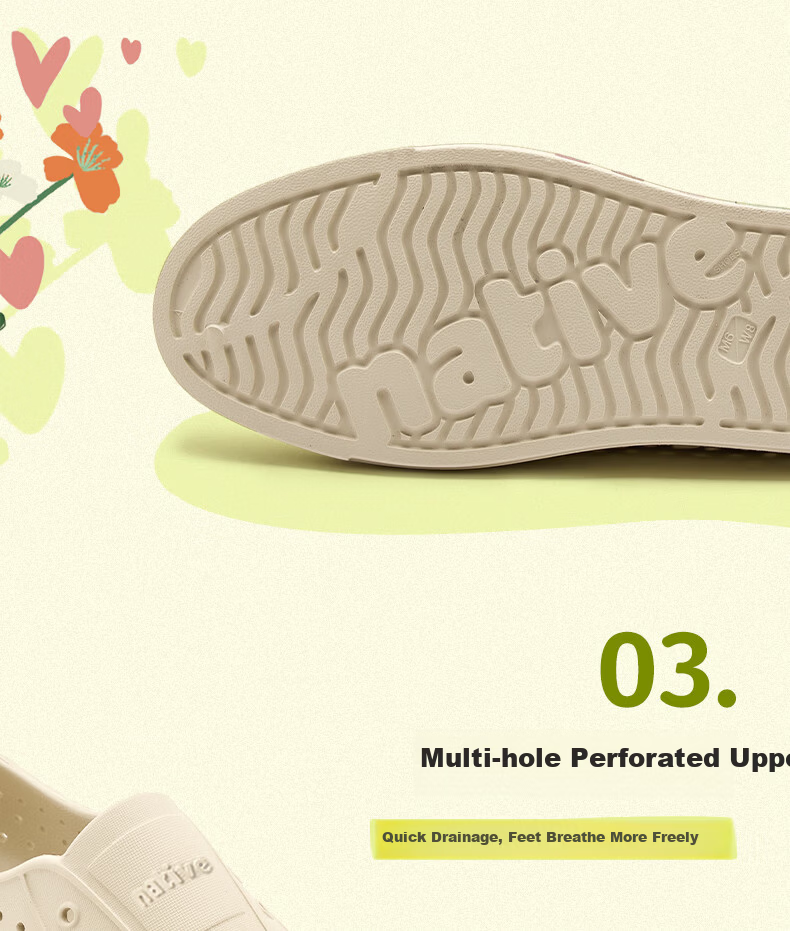 Native Women's Guardian Spirit Series Summer New Beach Sandals Off-White | Gardener | Guardian Spirit Size 42 8