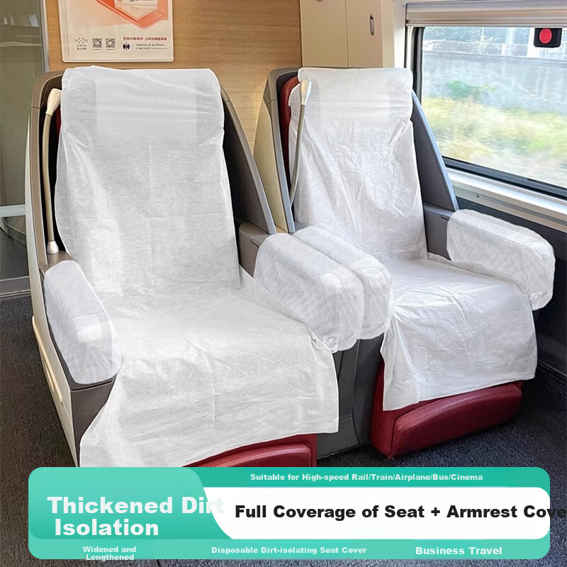 BWNK Disposable Seat Covers Train Protective Cushion High-Speed Rail Seat Covers Disposable Bullet Train Airplane Hard Seat Bus 2 Sets