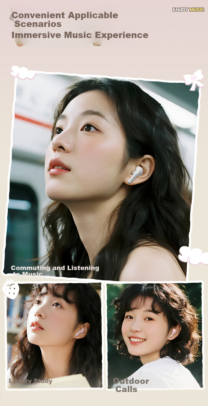 Chenfeng Sanrio Bluetooth In-Ear Wireless Earphones High-Quality Active Noise Cancelling Long Battery Life Birthday Gift for Girls Compatible with Apple Huawei SR19 Cinnamoroll 9